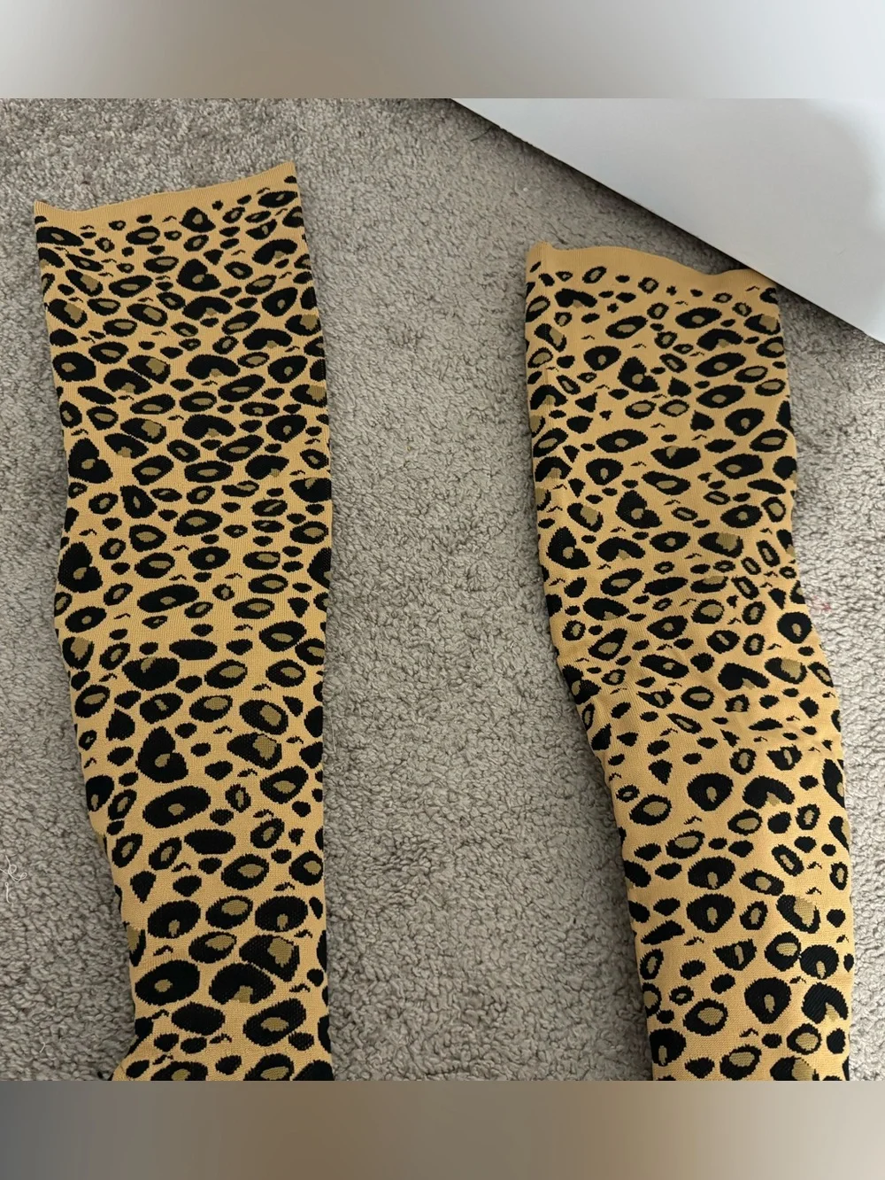 Cool I.N.C. Size 6.5 tan black leopard print fabric over the knee Briella boots